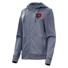 Chicago Bears Antigua Women's Seeker Full-Zip Hoodie Jacket - Heather Navy Hoodies