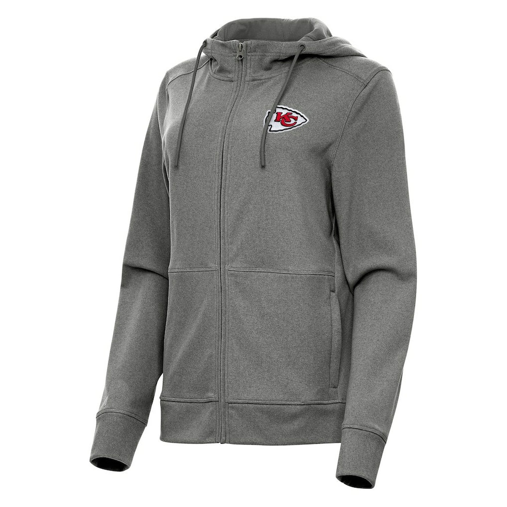 Kansas City Chiefs Antigua Women's Seeker Full-Zip Hoodie Jacket - Heather Charcoal Hoodies