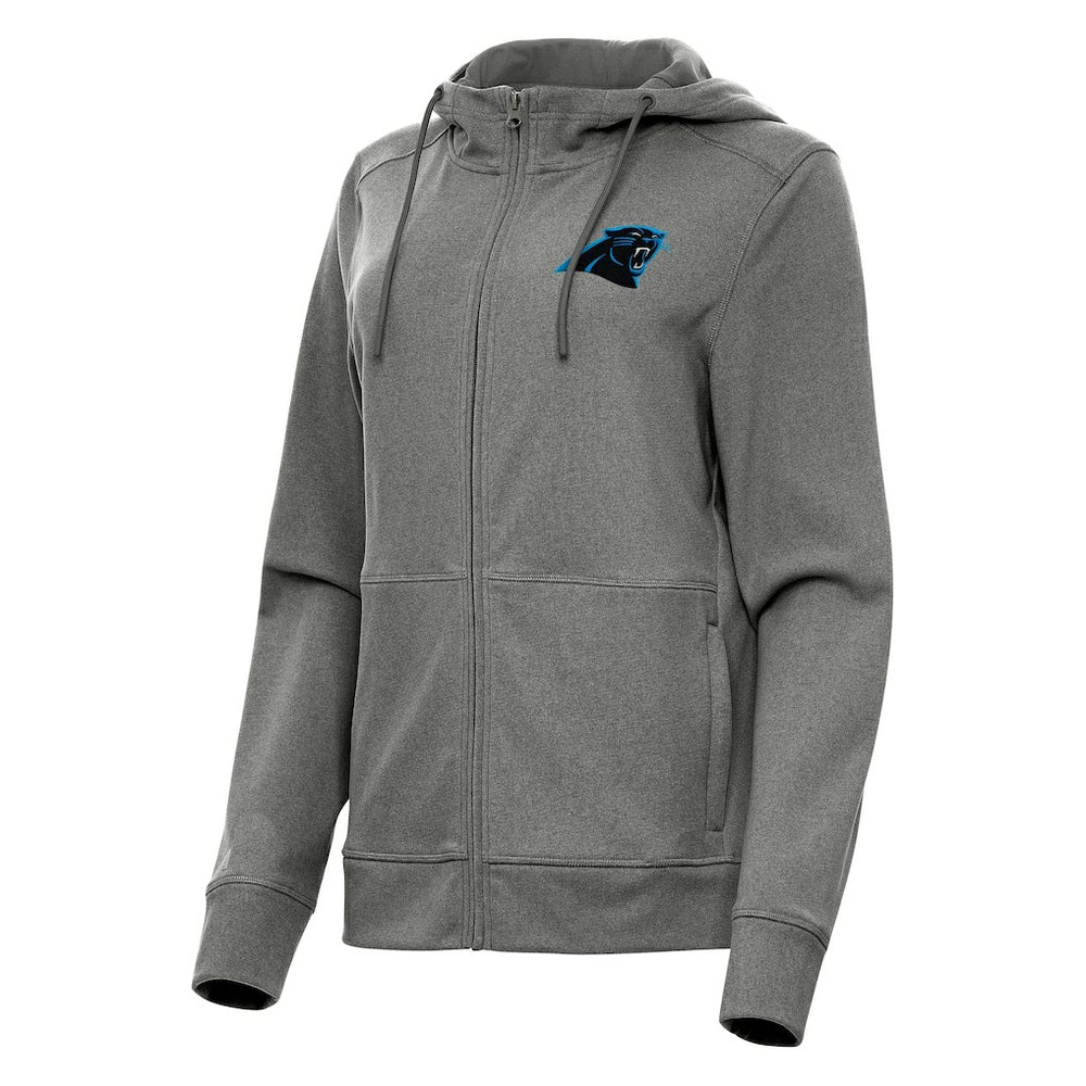Carolina Panthers Antigua Women's Seeker Full-Zip Hoodie Jacket - Heather Charcoal Hoodies