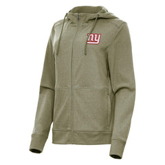 New York Giants Antigua Women's Seeker Full-Zip Hoodie Jacket - Heather Olive Hoodies
