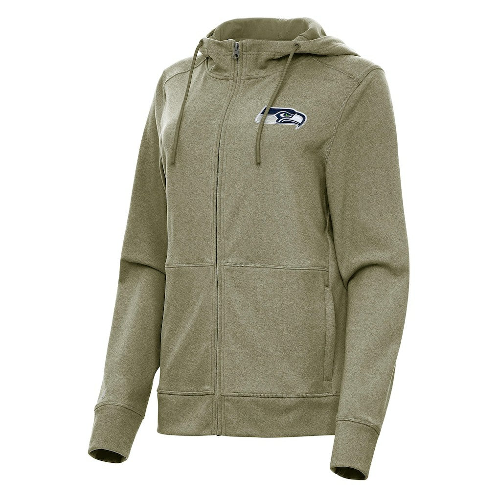 Seattle Seahawks Antigua Women's Seeker Full-Zip Hoodie Jacket - Heather Olive Hoodies