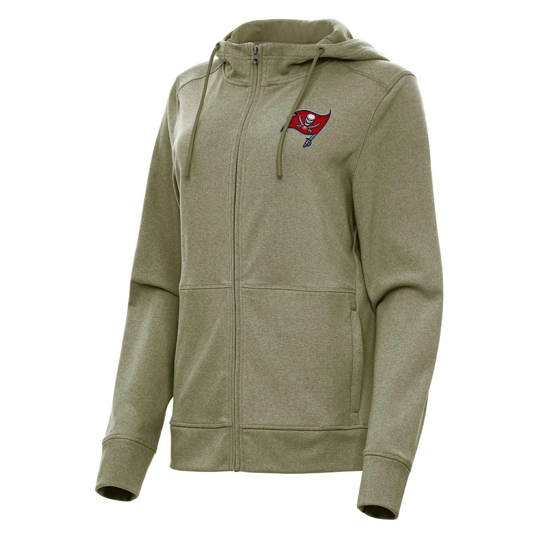 Tampa Bay Buccaneers Antigua Women's Seeker Full-Zip Hoodie Jacket - Heather Olive Hoodies