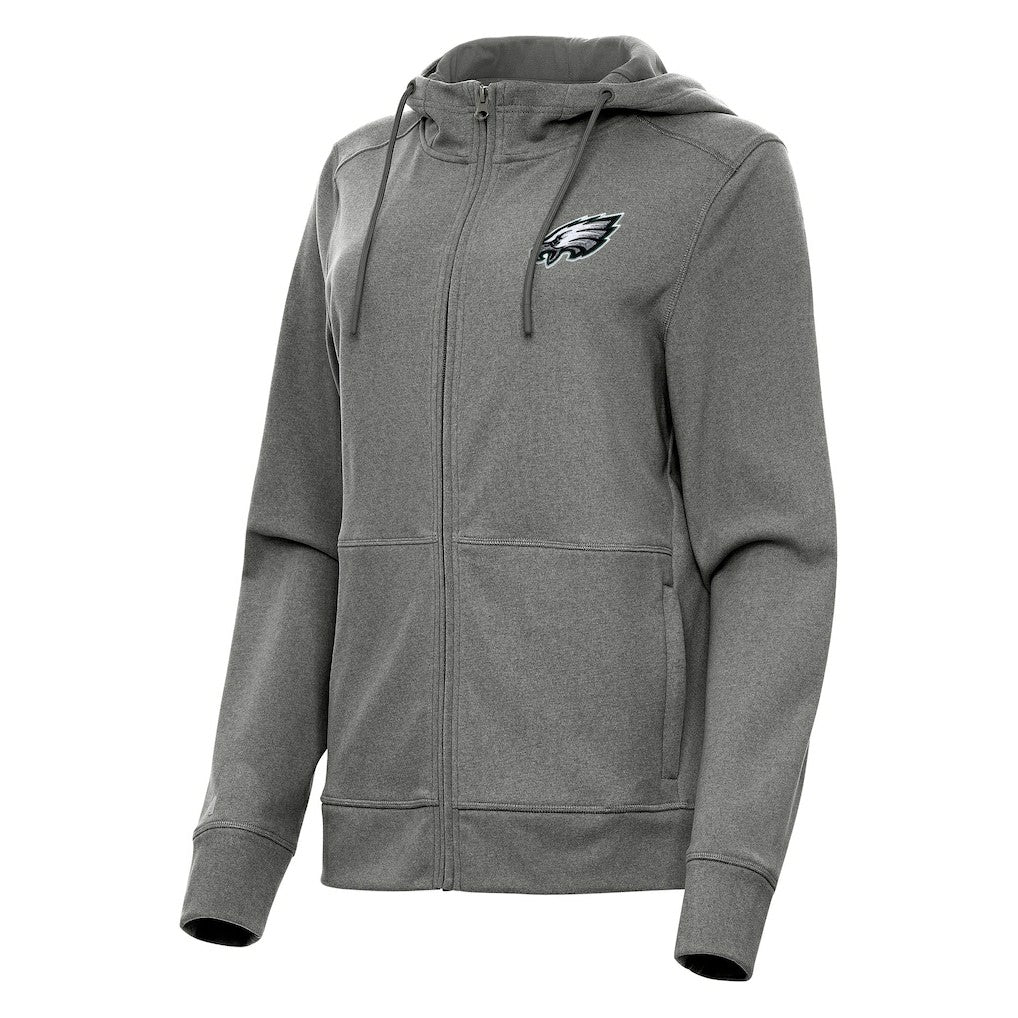 Philadelphia Eagles Antigua Women's Seeker Full-Zip Hoodie Jacket - Heather Charcoal Hoodies