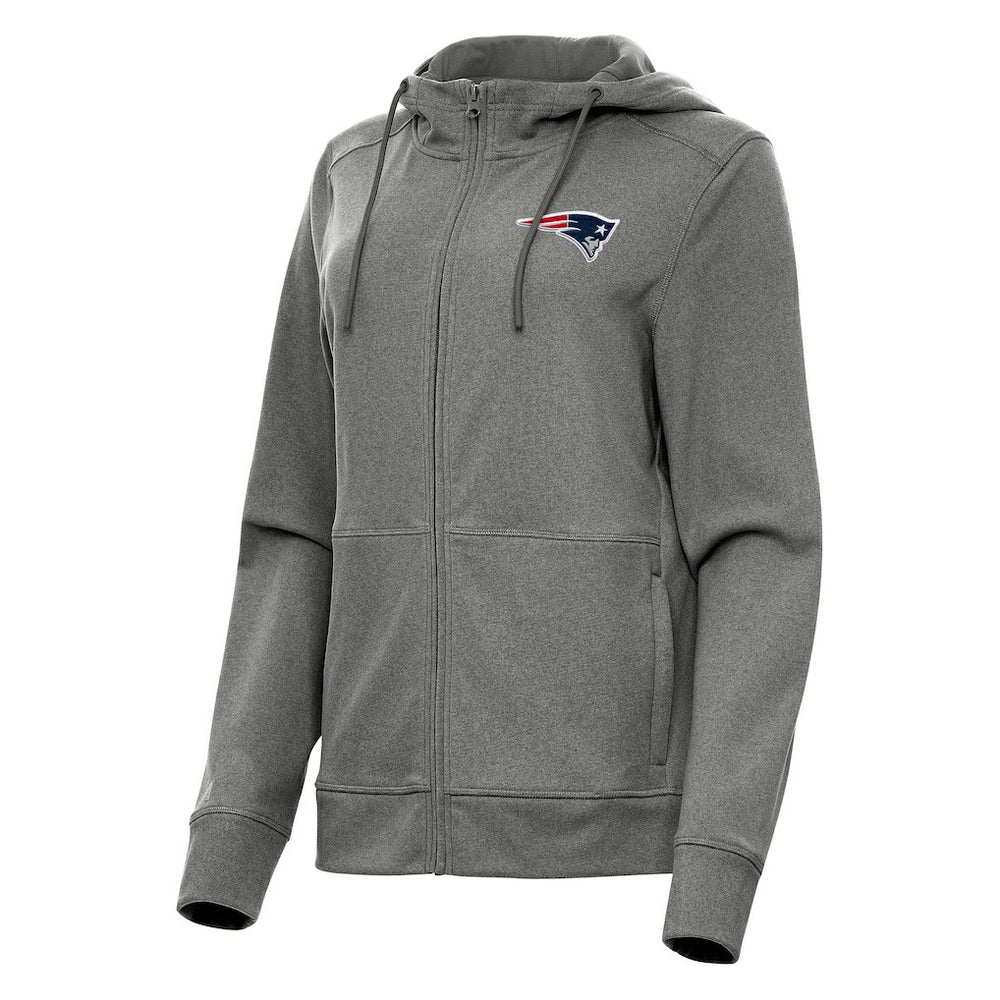 New England Patriots Antigua Women's Seeker Full-Zip Hoodie Jacket - Heather Charcoal Hoodies