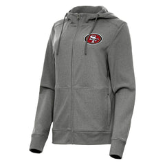 San Francisco 49ers Antigua Women's Seeker Full-Zip Hoodie Jacket - Heather Charcoal Hoodies