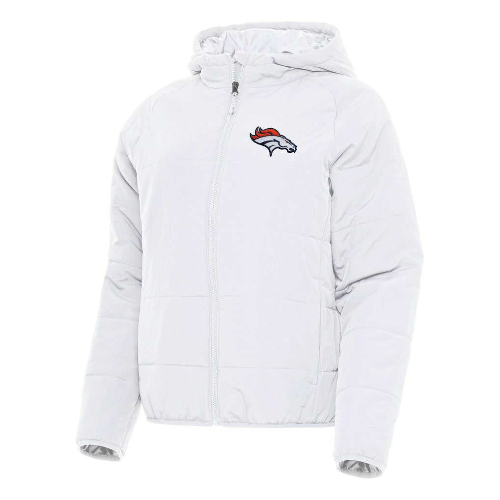 Denver Broncos Antigua Women's Universe Full-Zip Hoodie Jacket - White Hoodies
