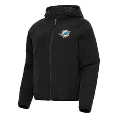 Miami Dolphins Antigua Women's Universe Full-Zip Hoodie Jacket - Black Hoodies