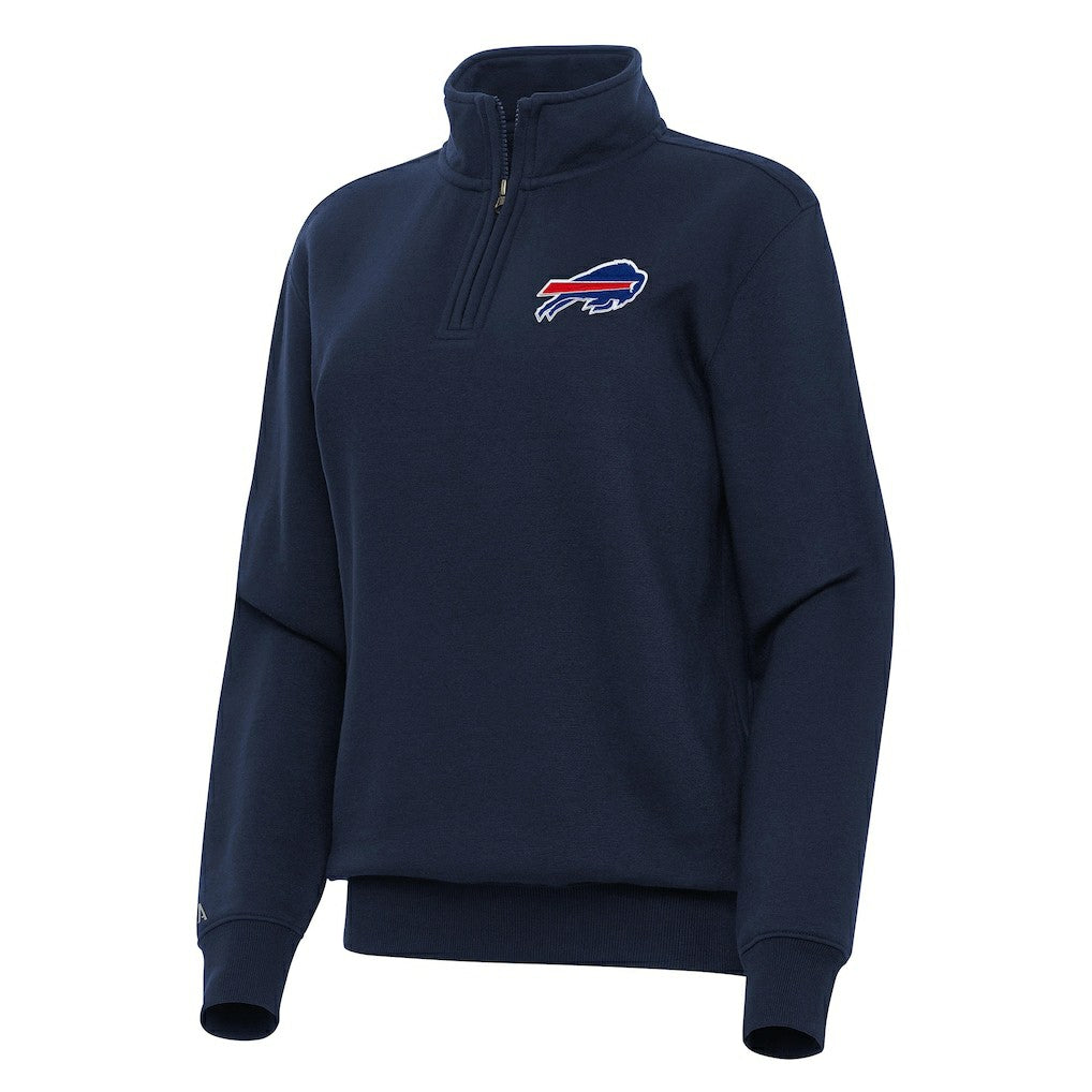 Buffalo Bills Antigua Women's Victory Quarter-Zip Top - Navy Tops