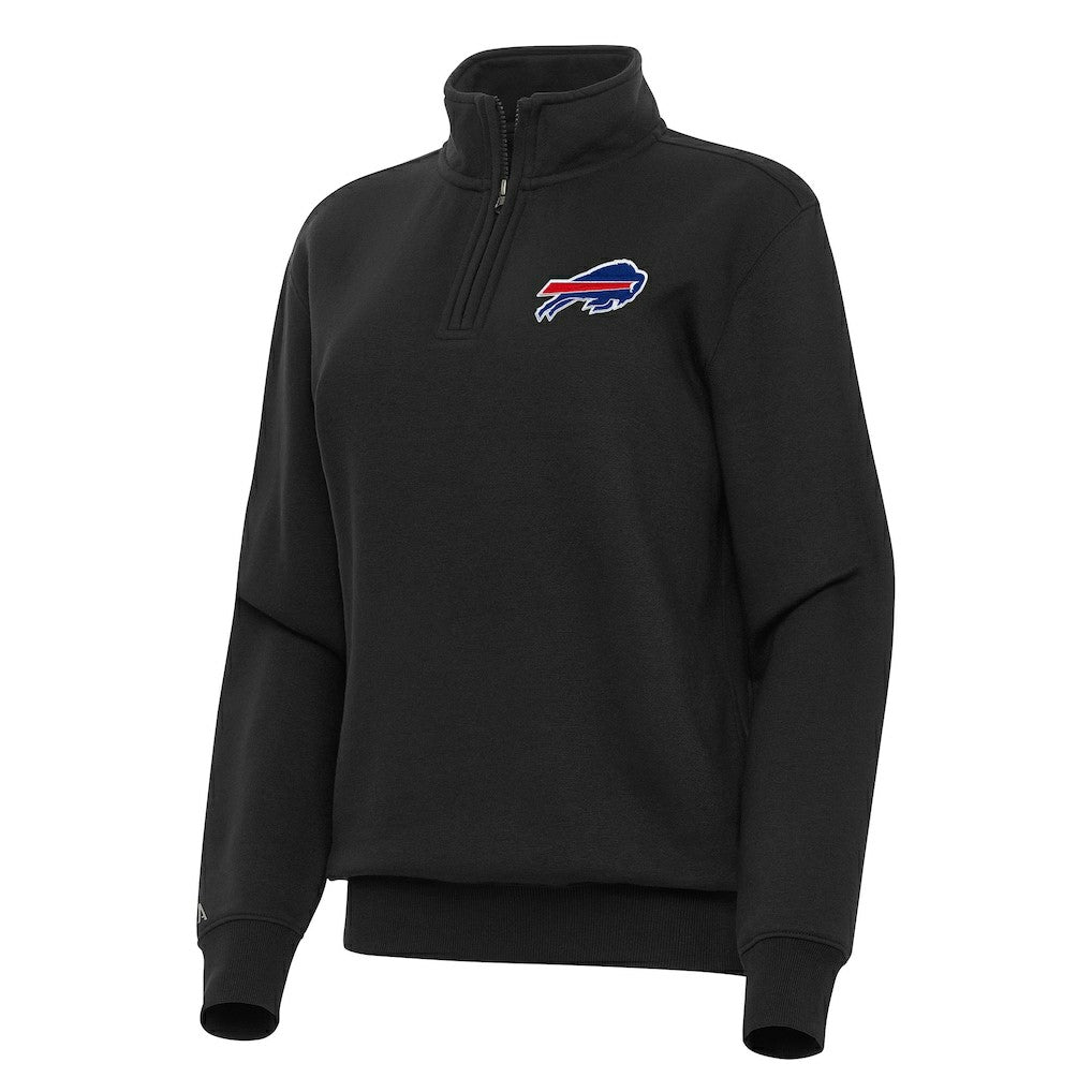 Buffalo Bills Antigua Women's Victory Quarter-Zip Top - Black Tops