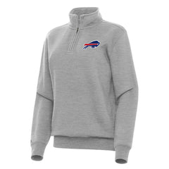 Buffalo Bills Antigua Women's Victory Quarter-Zip Top - Heather Gray Tops