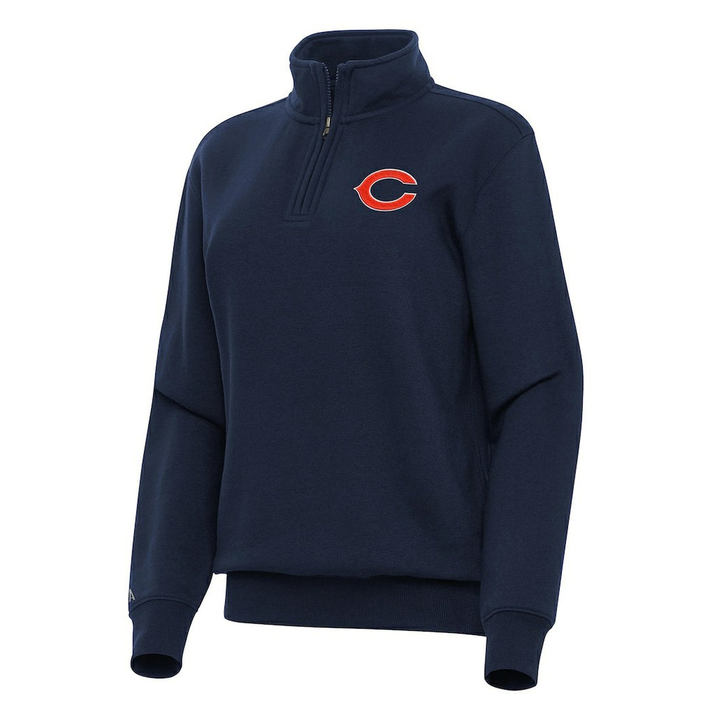 Chicago Bears Antigua Women's Victory Quarter-Zip Top - Navy Tops