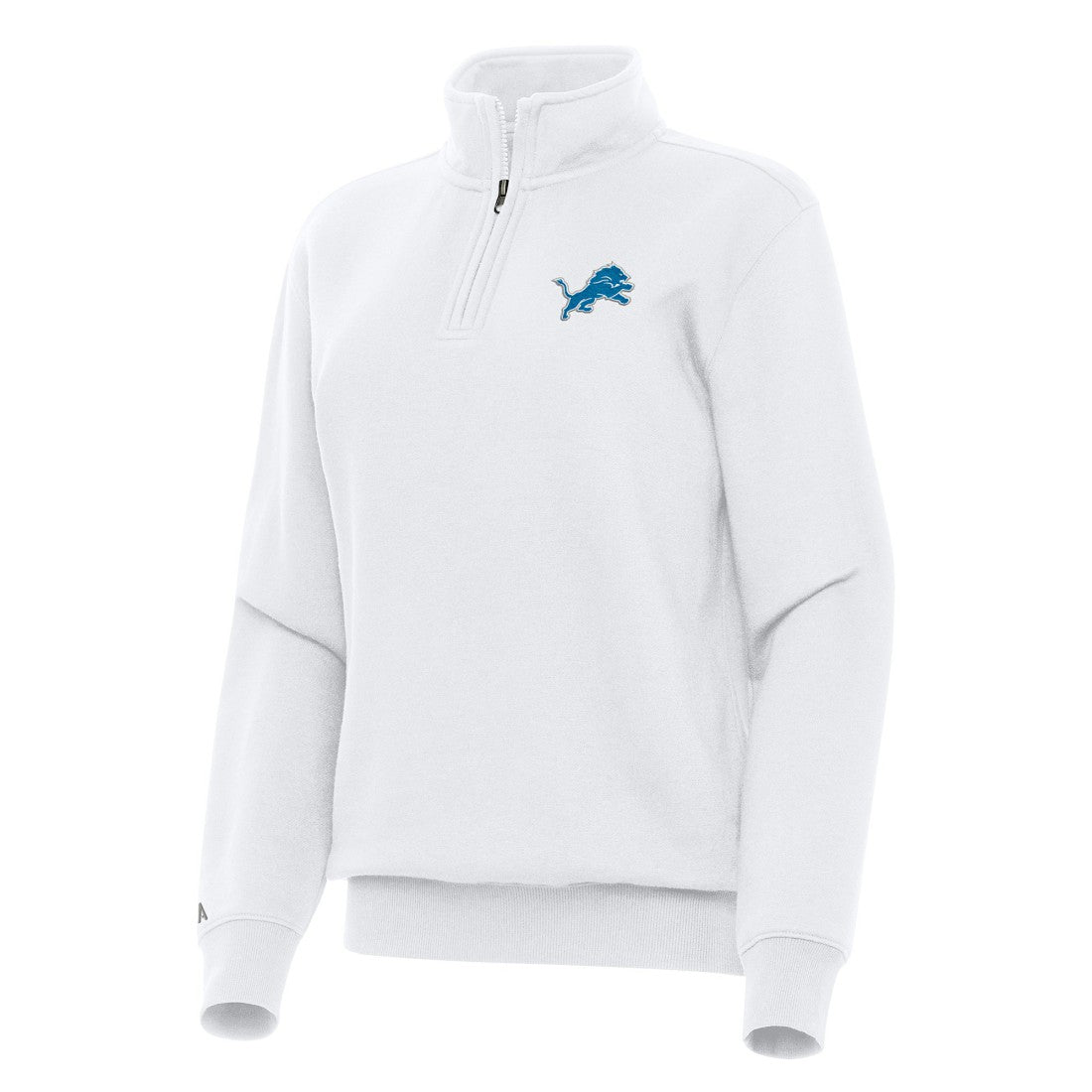 Detroit Lions Antigua Women's Victory Quarter-Zip Top - White Tops