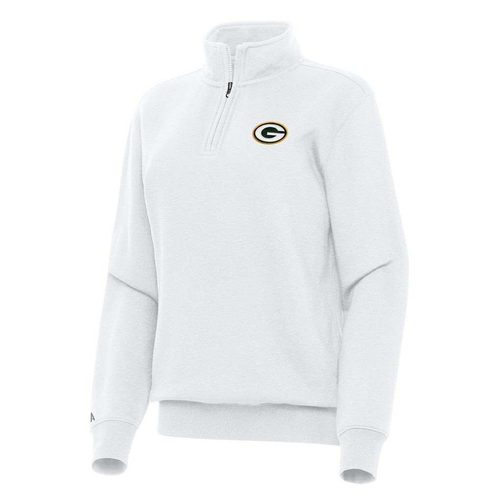 Green Bay Packers Antigua Women's Victory Quarter-Zip Top - White Tops