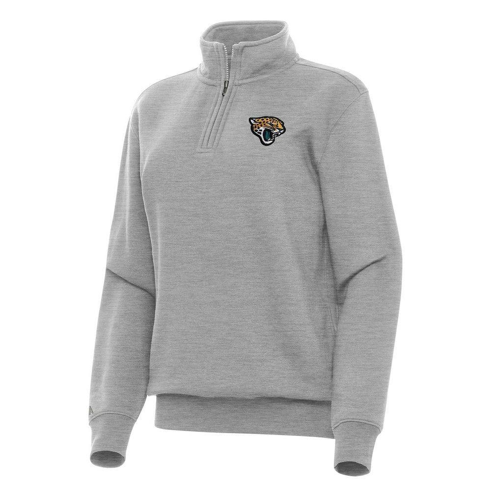 Jacksonville Jaguars Antigua Women's Victory Quarter-Zip Top - Heather Gray Tops