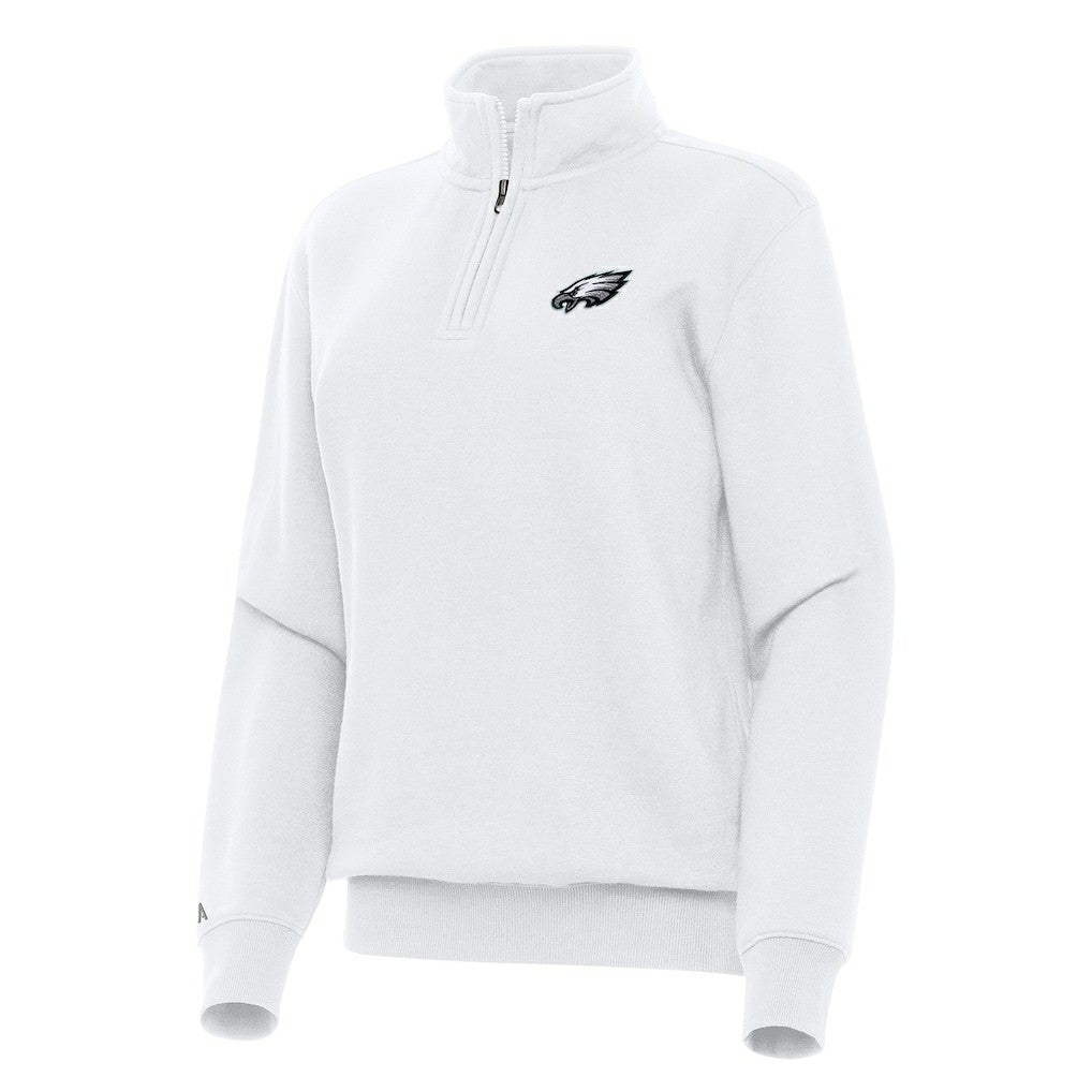 Philadelphia Eagles Antigua Women's Victory Quarter-Zip Top - White Tops
