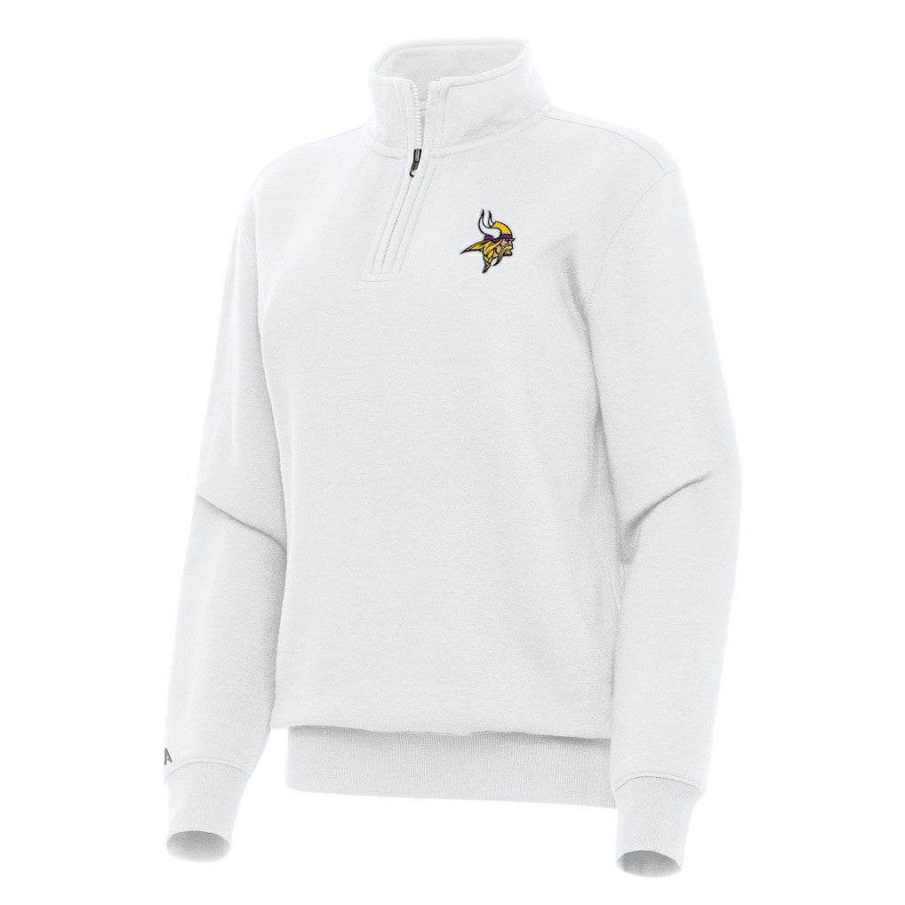Minnesota Vikings Antigua Women's Victory Quarter-Zip Top - White Tops