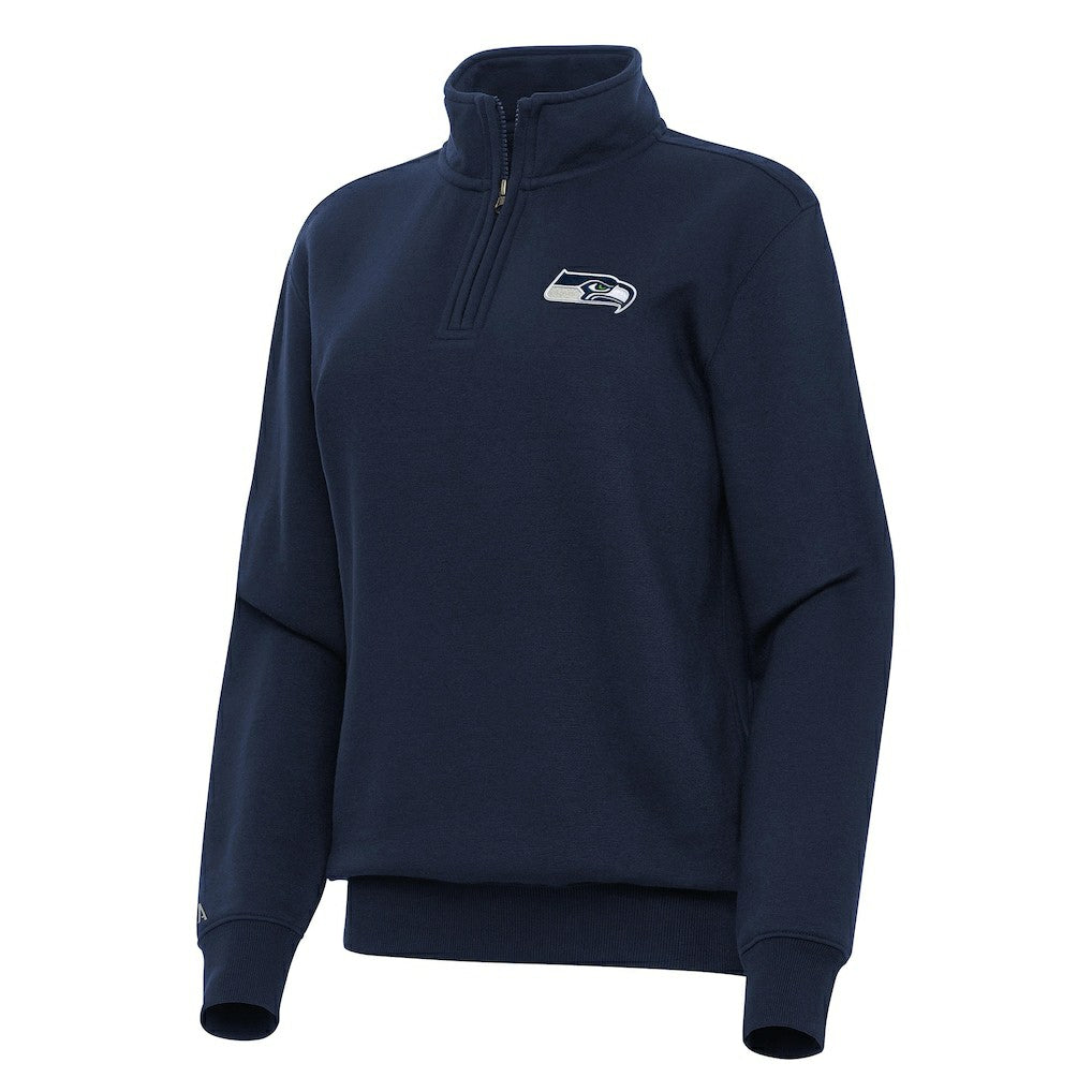 Seattle Seahawks Antigua Women's Victory Quarter-Zip Top - College Navy Tops