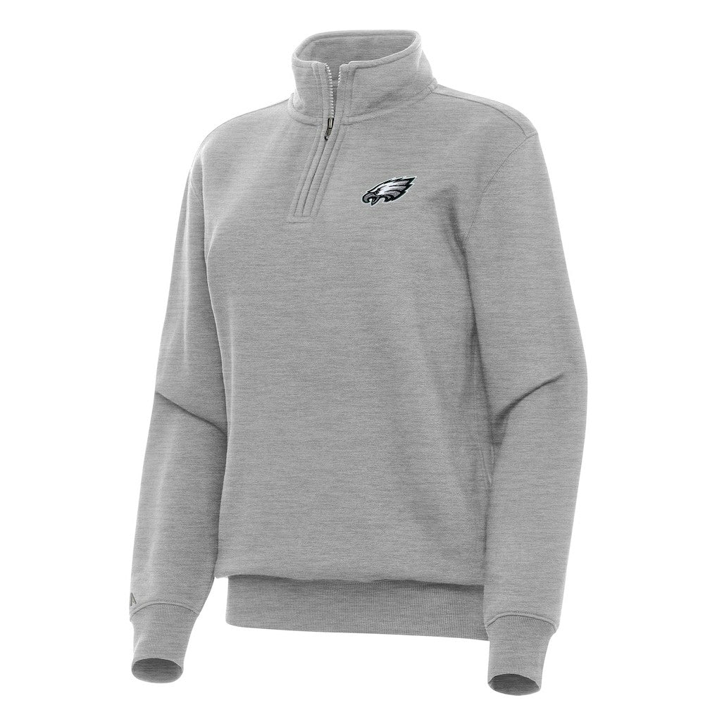 Philadelphia Eagles Antigua Women's Victory Quarter-Zip Top - Heather Gray Tops