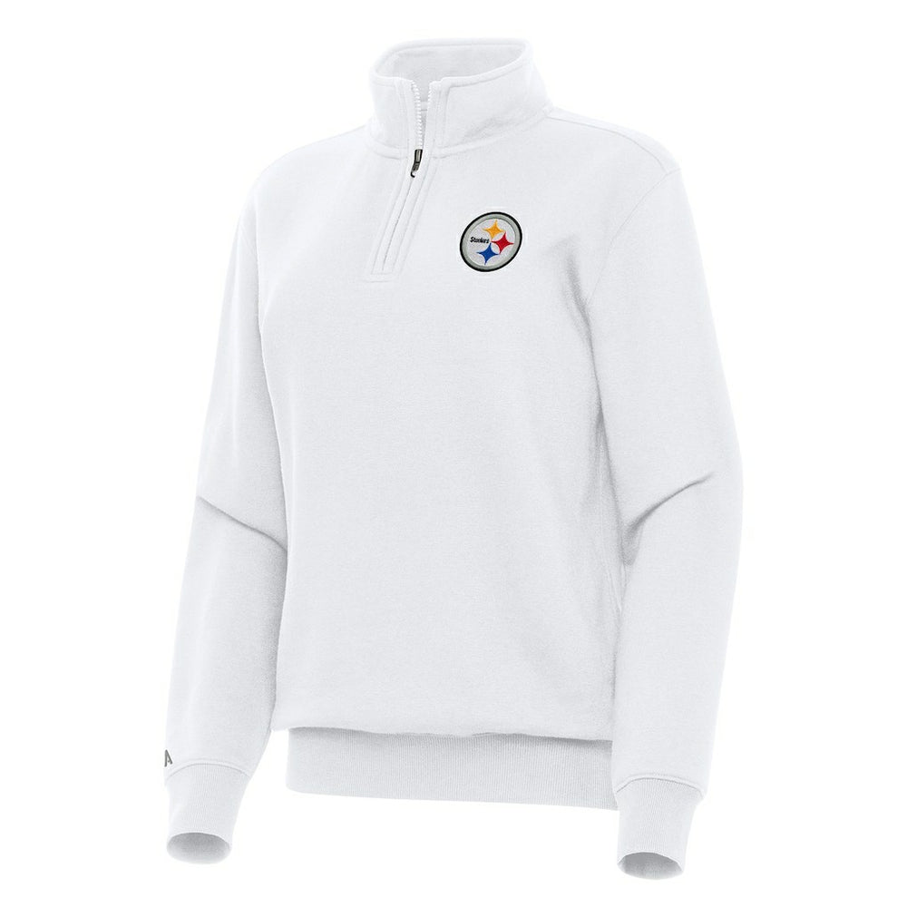 Pittsburgh Steelers Antigua Women's Victory Quarter-Zip Top - White Tops