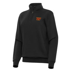 Washington Commanders Antigua Women's Victory Quarter-Zip Top - Black Tops