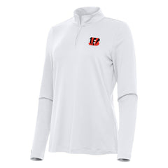 Cincinnati Bengals Antigua Women's Reprocess Quarter-Zip Top - White Tops