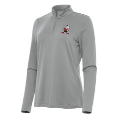 Cleveland Browns Antigua Women's Reprocess Quarter-Zip Top - Gray Tops