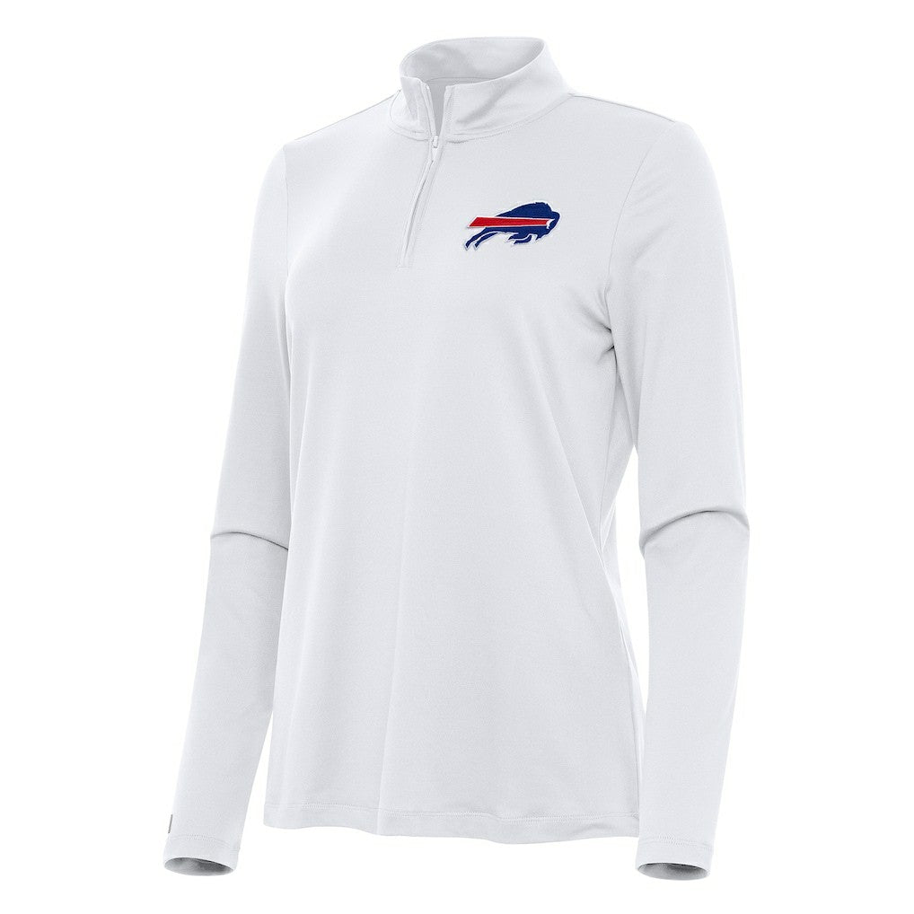 Buffalo Bills Antigua Women's Reprocess Quarter-Zip Top - White Tops