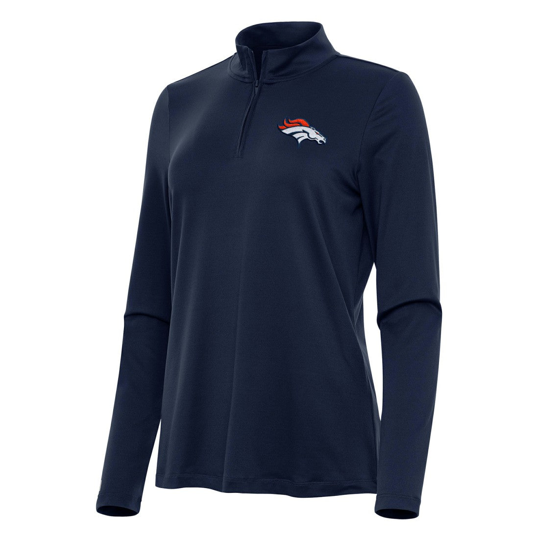Denver Broncos Antigua Women's Reprocess Quarter-Zip Top - Navy Tops