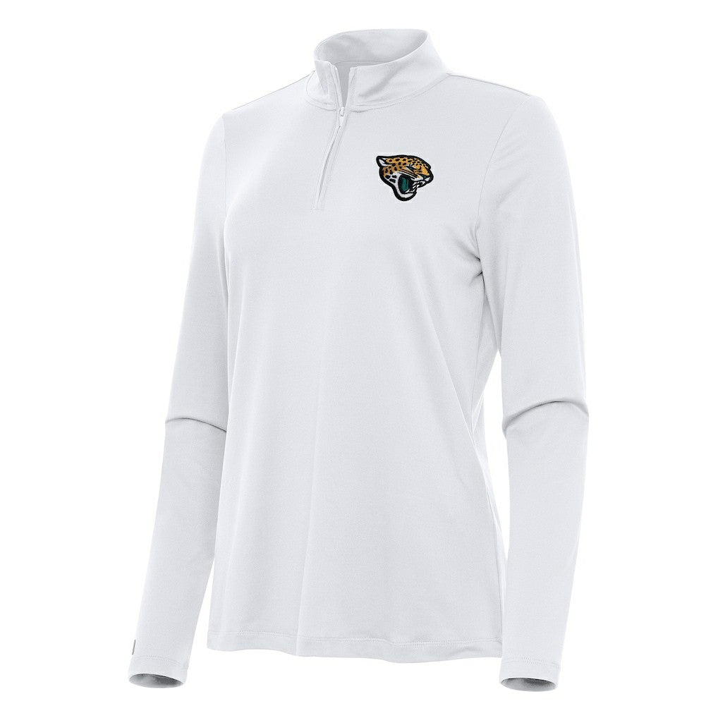 Jacksonville Jaguars Antigua Women's Reprocess Quarter-Zip Top - White Tops