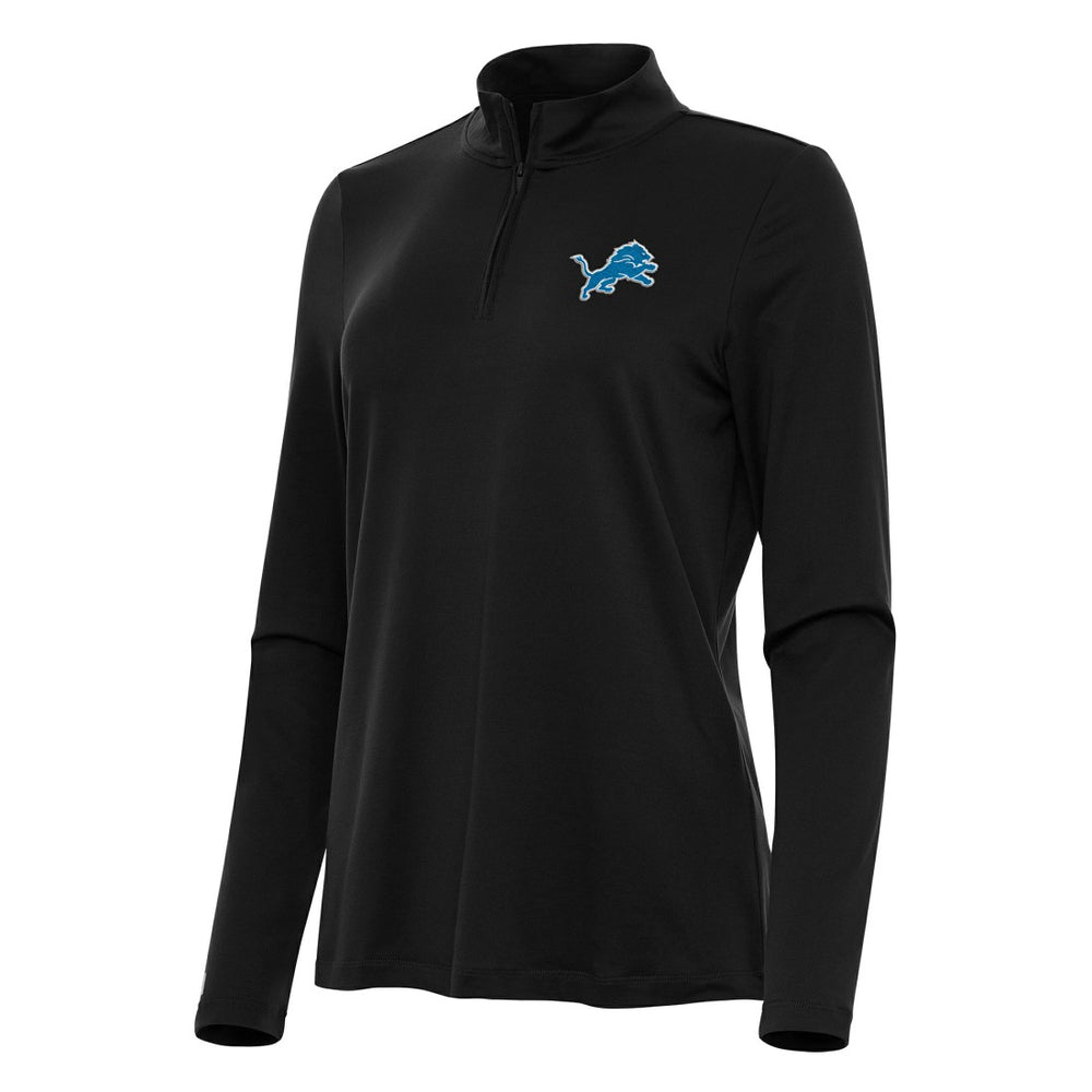 Detroit Lions Antigua Women's Reprocess Quarter-Zip Top - Black Tops
