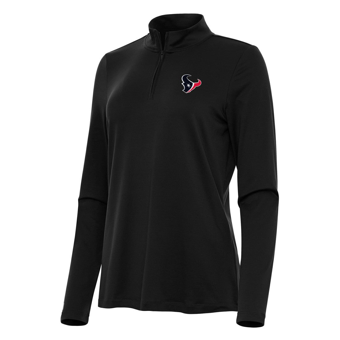 Houston Texans Antigua Women's Reprocess Quarter-Zip Top - Black Tops