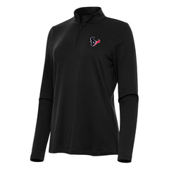 Houston Texans Antigua Women's Reprocess Quarter-Zip Top - Black Tops