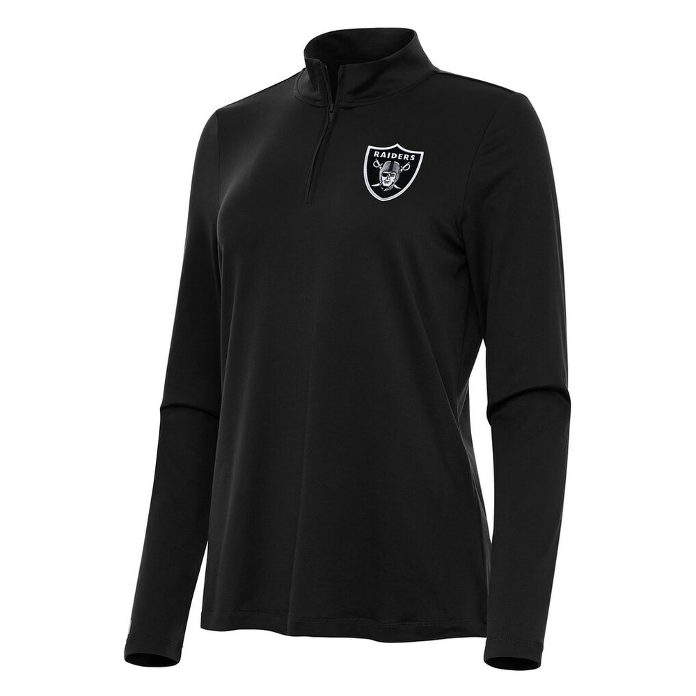 Las Vegas Raiders Antigua Women's Reprocess Quarter-Zip Top - Black Tops