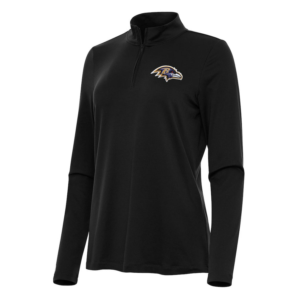 Baltimore Ravens Antigua Women's Reprocess Quarter-Zip Top - Black Tops