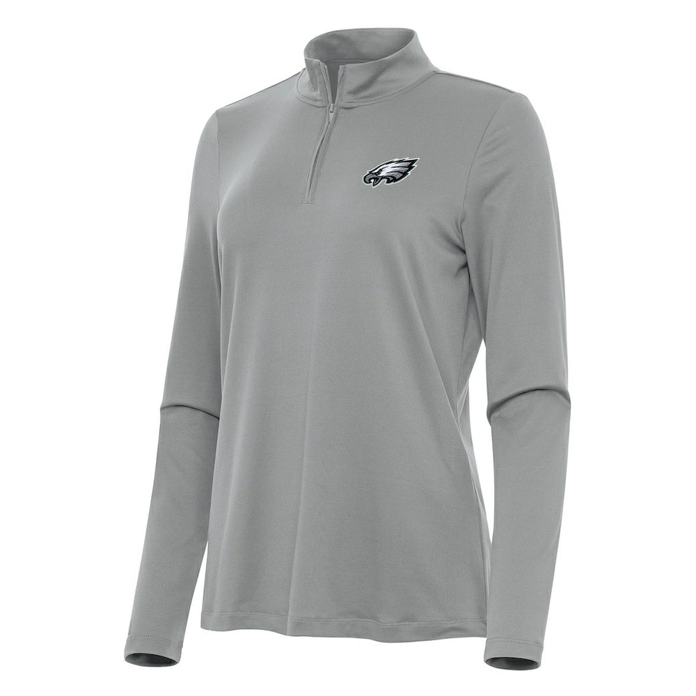Philadelphia Eagles Antigua Women's Reprocess Quarter-Zip Top - Gray Tops