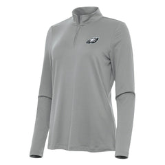 Philadelphia Eagles Antigua Women's Reprocess Quarter-Zip Top - Gray Tops