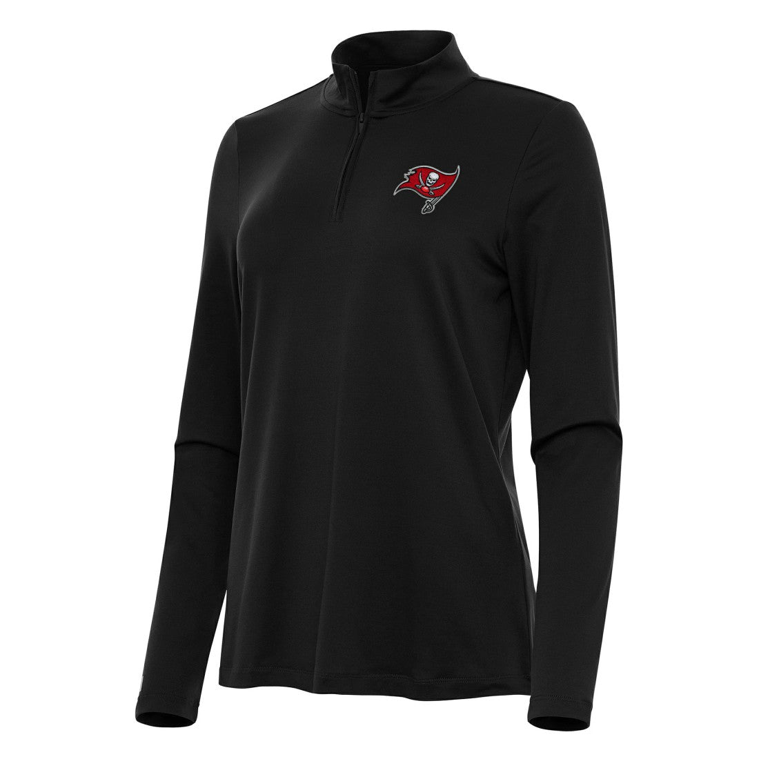 Tampa Bay Buccaneers Antigua Women's Reprocess Quarter-Zip Top - Black Tops