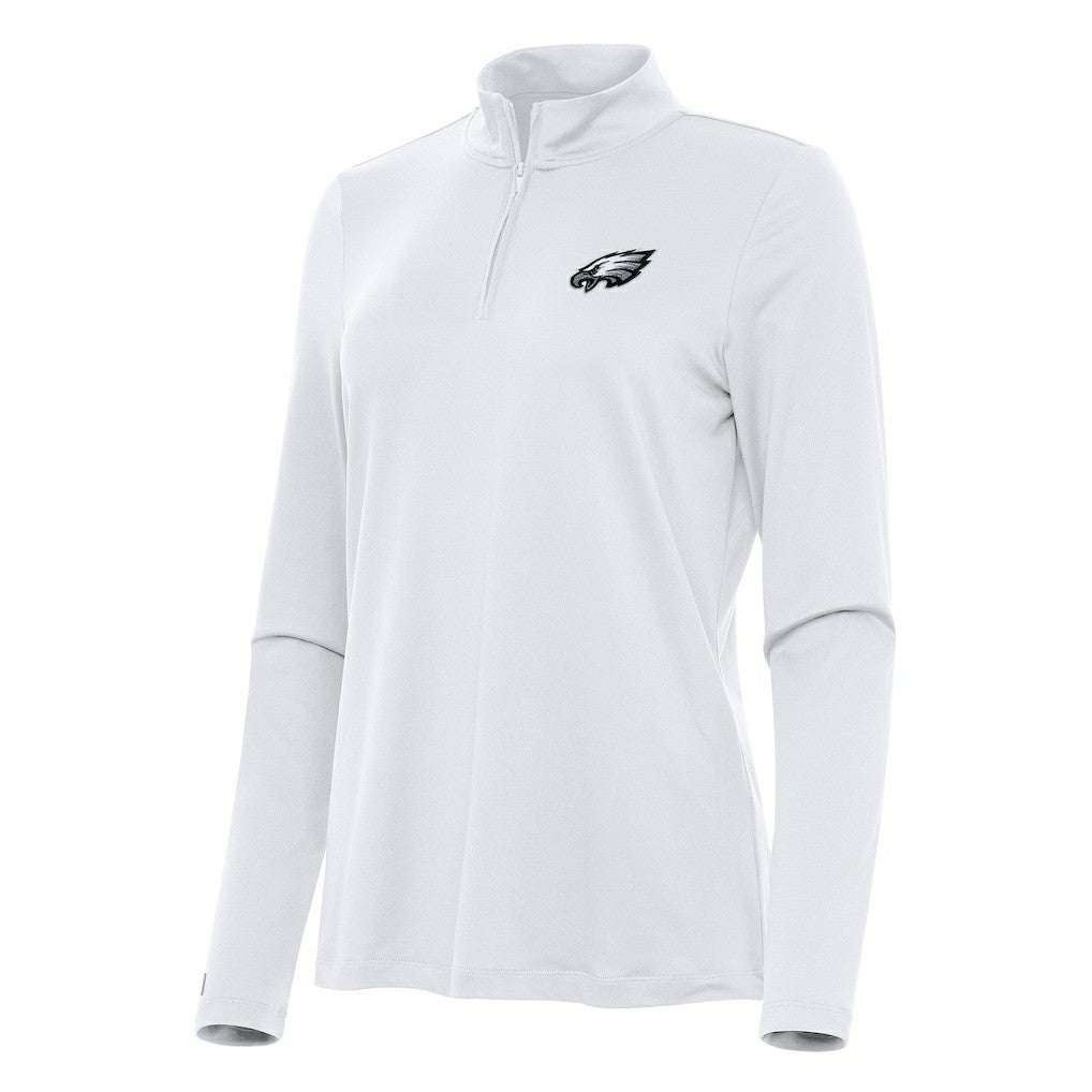 Philadelphia Eagles Antigua Women's Reprocess Quarter-Zip Top - White Tops