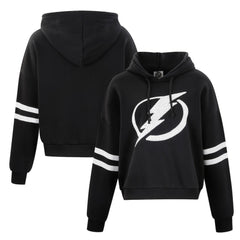 Tampa Bay Lightning Cuce Women's Sequin Cropped Pullover Hoodie - Black | US 201963114