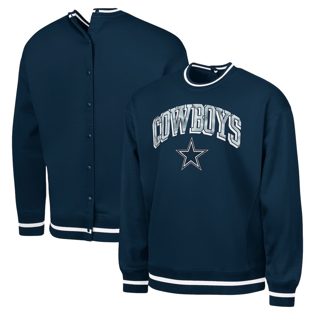 Dallas Cowboys G-III Sports by Carl Banks Adaptive Blocker Fleece Pullover Sweatshirt - Navy Pullover