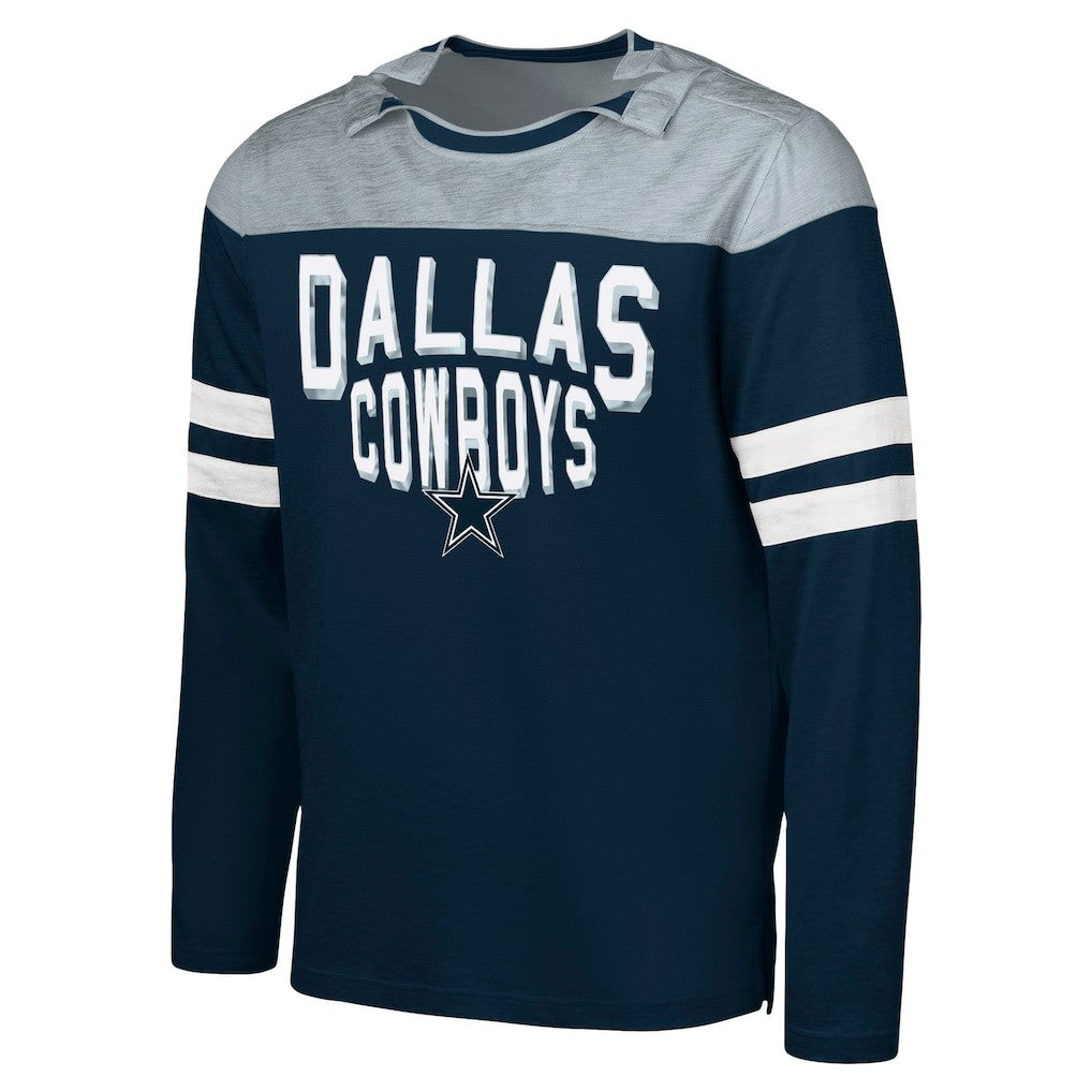 Dallas Cowboys G-III Sports by Carl Banks Adaptive Hail Mary Long Sleeve T-Shirt - Navy/Silver T-shirts