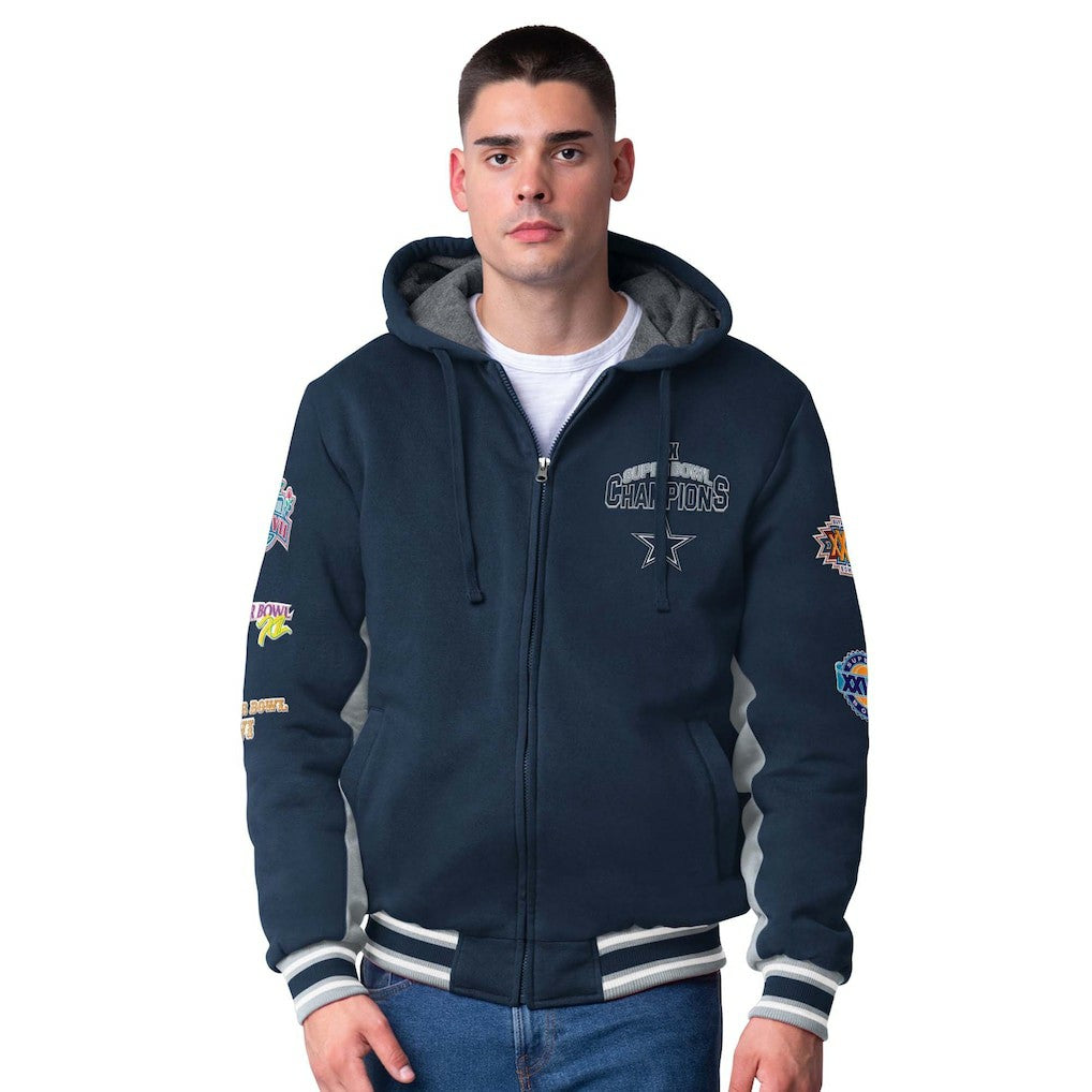 Dallas Cowboys G-III Sports by Carl Banks No Huddle Commemorative Full-Zip Hoodie Jacket - Navy Hoodies