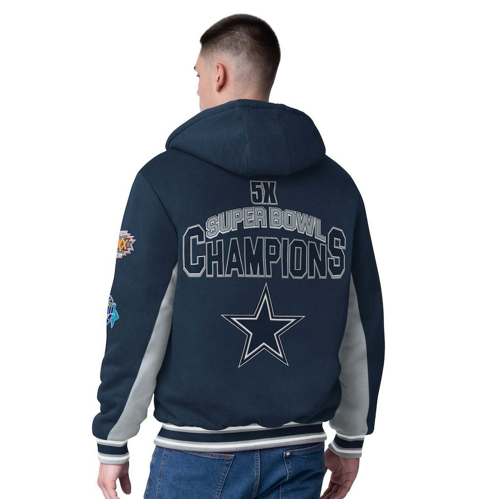 Dallas Cowboys G-III Sports by Carl Banks No Huddle Commemorative Full-Zip Hoodie Jacket - Navy Hoodies