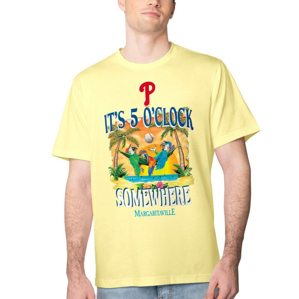Philadelphia Phillies Margaritaville Five O'Clock Graphic T-Shirt - Yellow T-shirts