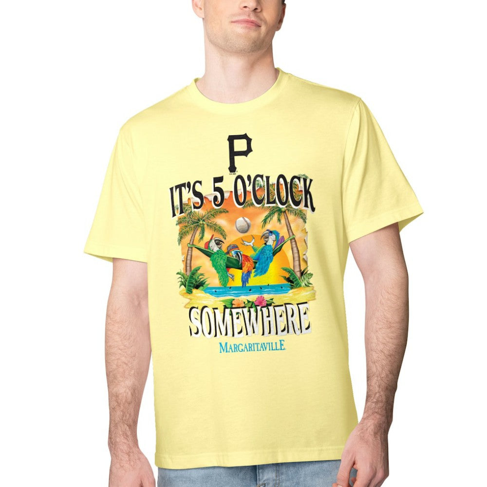 Pittsburgh Pirates Margaritaville Five O'Clock Graphic T-Shirt - Yellow T-shirts