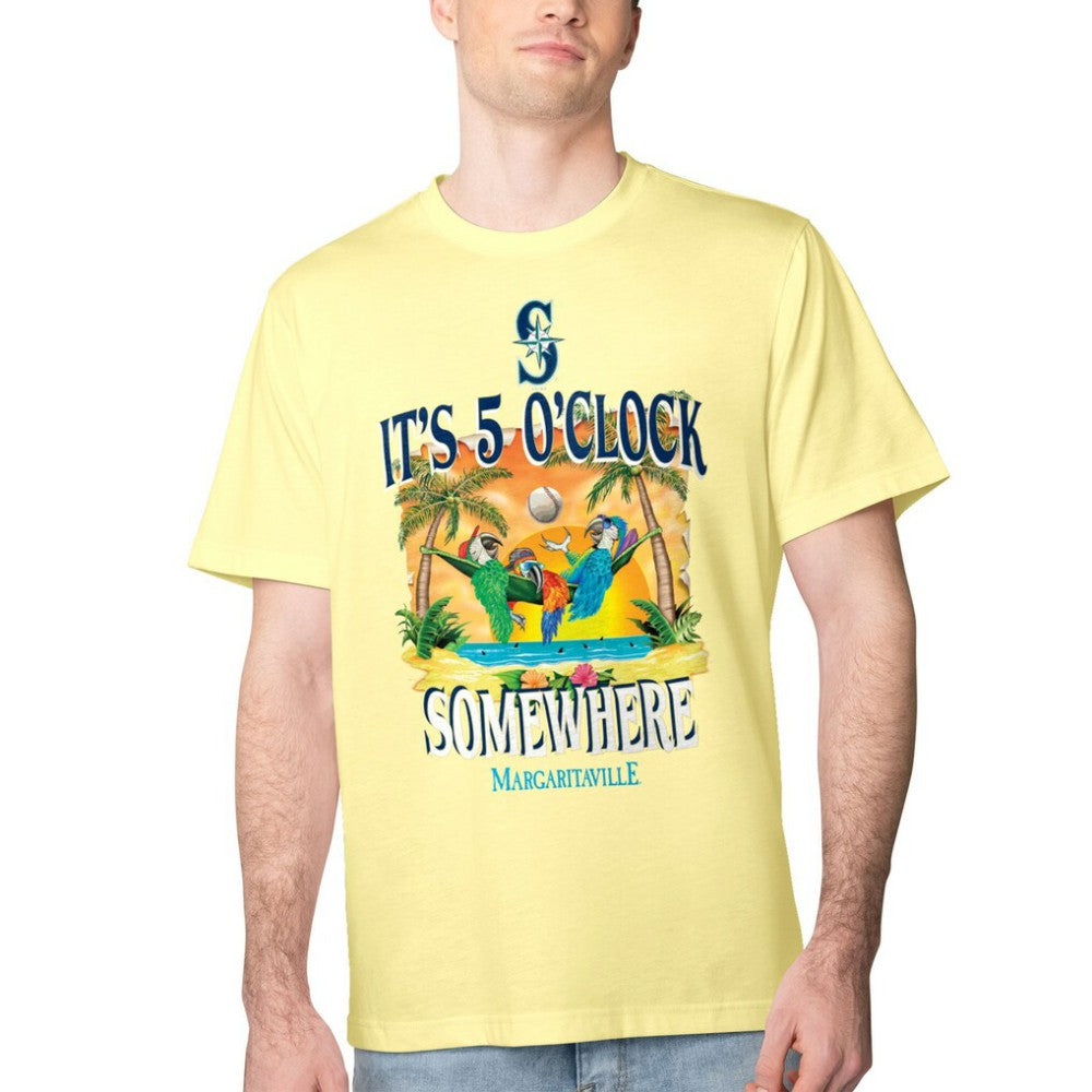 Seattle Mariners Margaritaville Five O'Clock Graphic T-Shirt - Yellow T-shirts