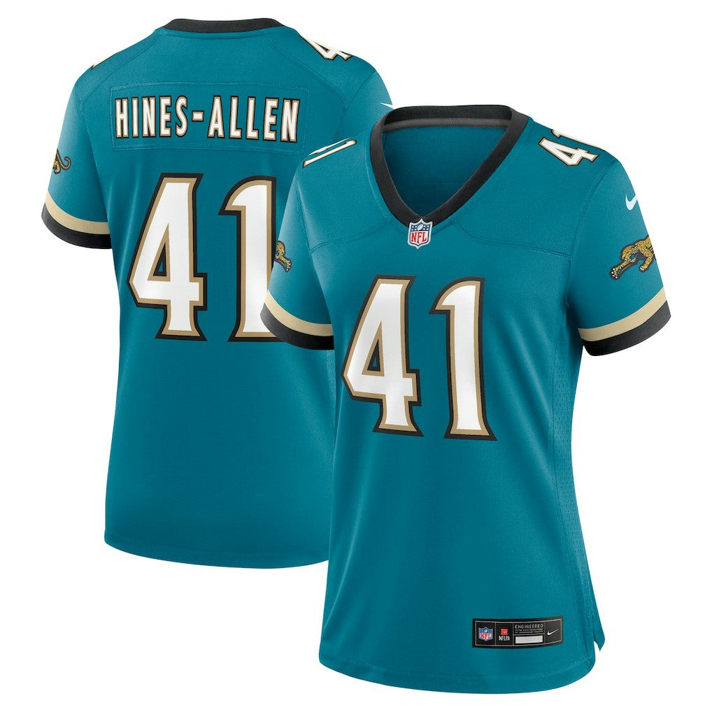 Josh Hines-Allen Jacksonville Jaguars Women's Prowler Throwback Game Jersey - Teal Jerseys