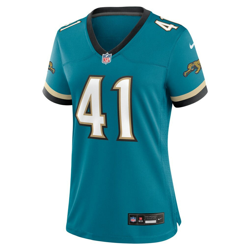 Josh Hines-Allen Jacksonville Jaguars Women's Prowler Throwback Game Jersey - Teal Jerseys