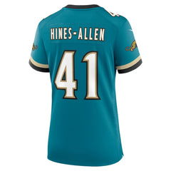 Josh Hines-Allen Jacksonville Jaguars Women's Prowler Throwback Game Jersey - Teal Jerseys