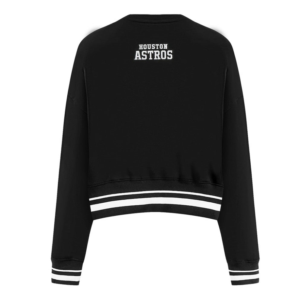 Houston Astros Pro Standard Women's Pearl Cropped Pullover Sweatshirt
 - Black Pullover